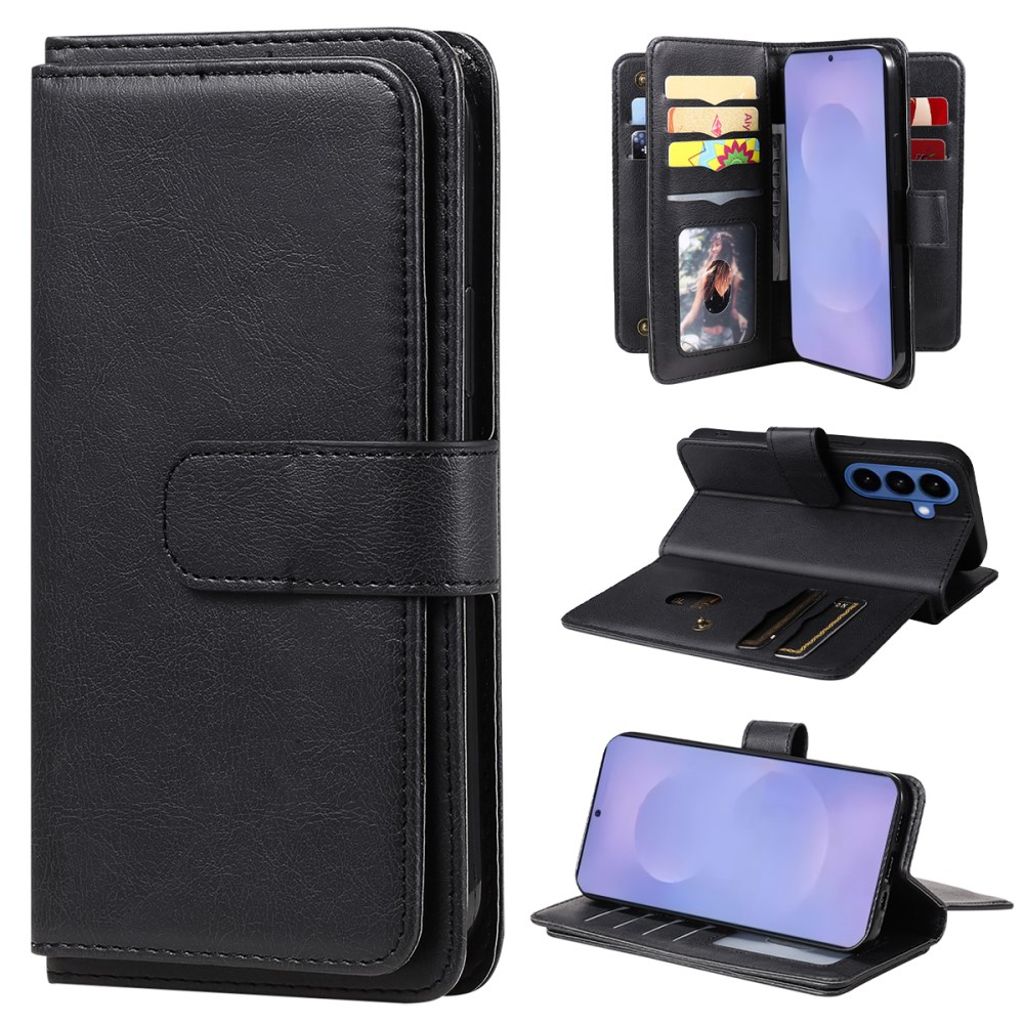 Samsung Galaxy S26 plånboksfodral 10 kortfack – svart