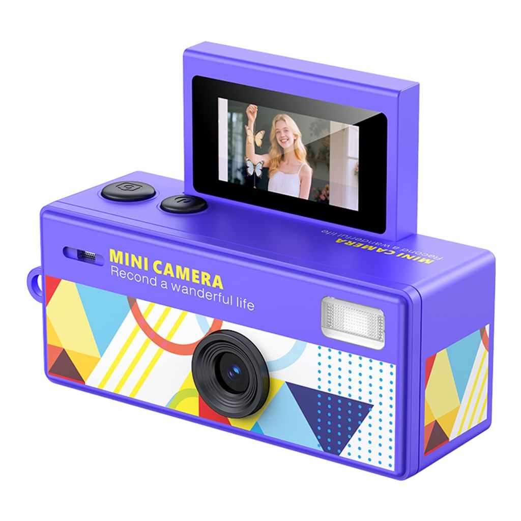LK-030 Mini Digital Camera 720P HD with Keychain and 0.96" Display – Purple