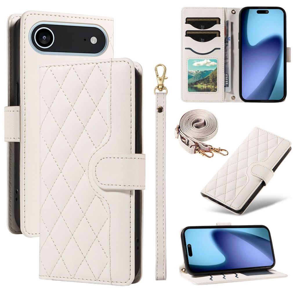 iPhone Air Wallet Fodral with strap - White
