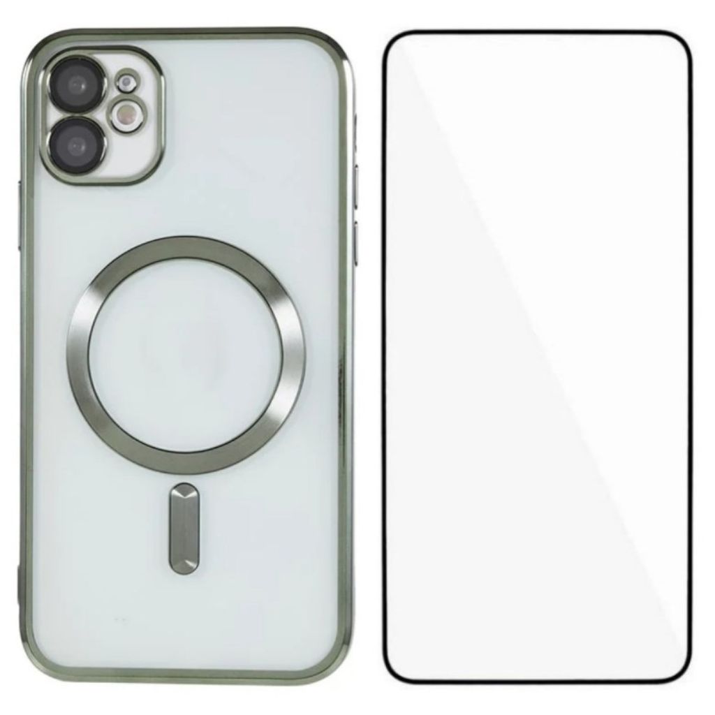 IPhone 11 magnetiskt skal with skärmskydd – grön