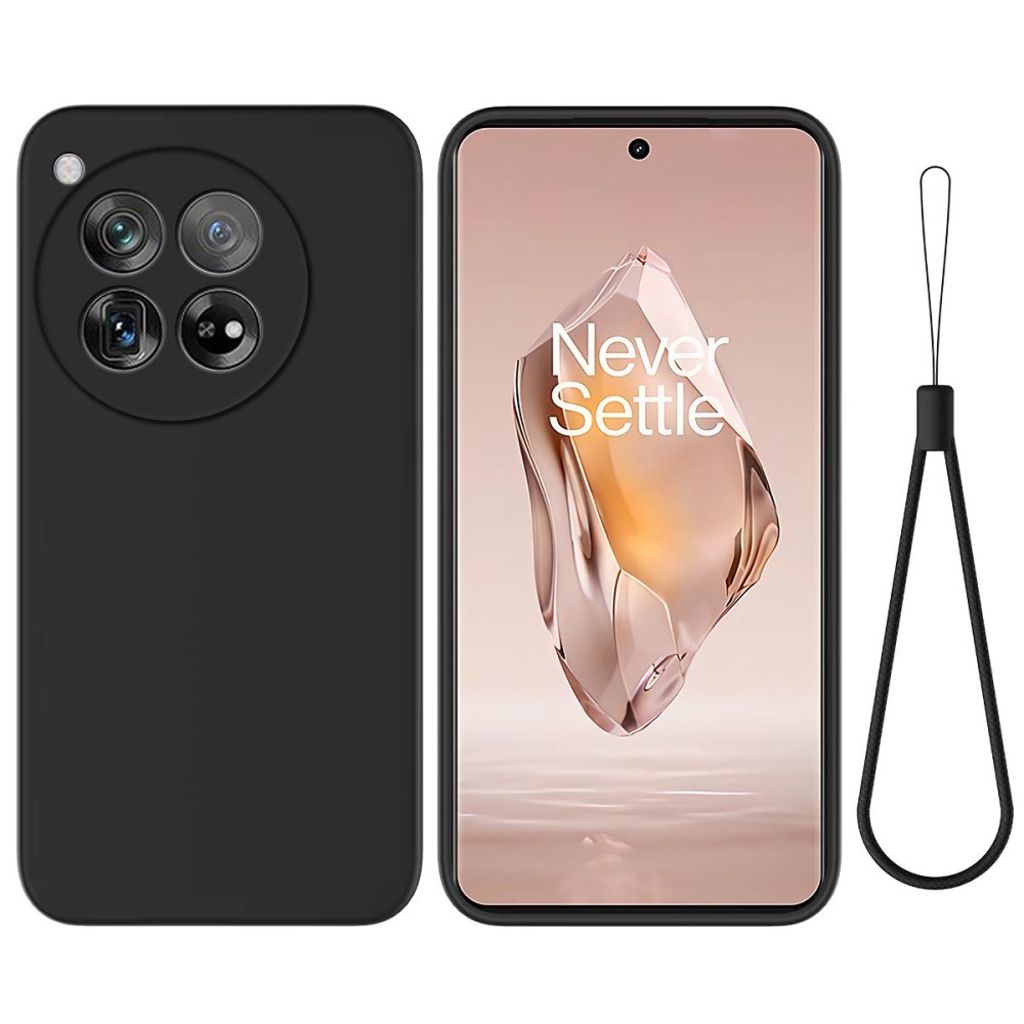 OnePlus 12R 5G skal with a hand strap – svart