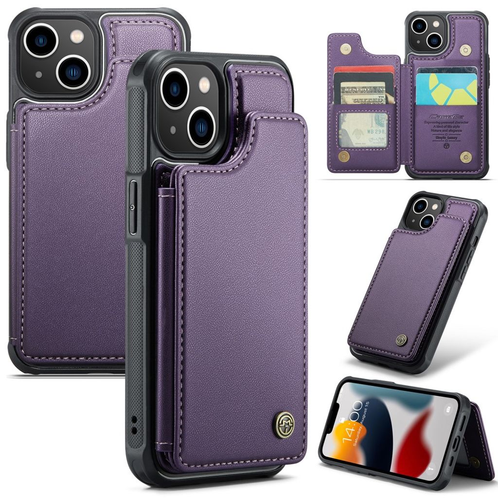 CASEME iPhone 13 plånboksfodral RFID Blocking – lila