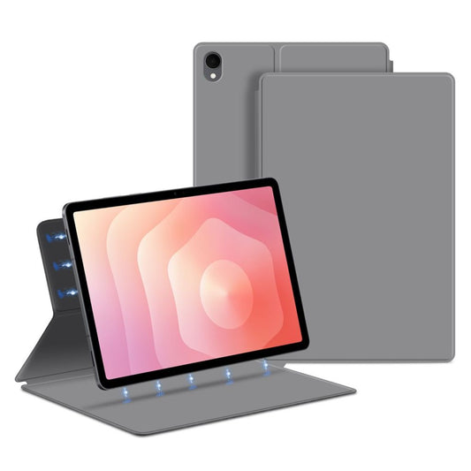 Samsung Galaxy Tab S11 magnetic leather tablet cover with stand, auto sleep/wake - grey