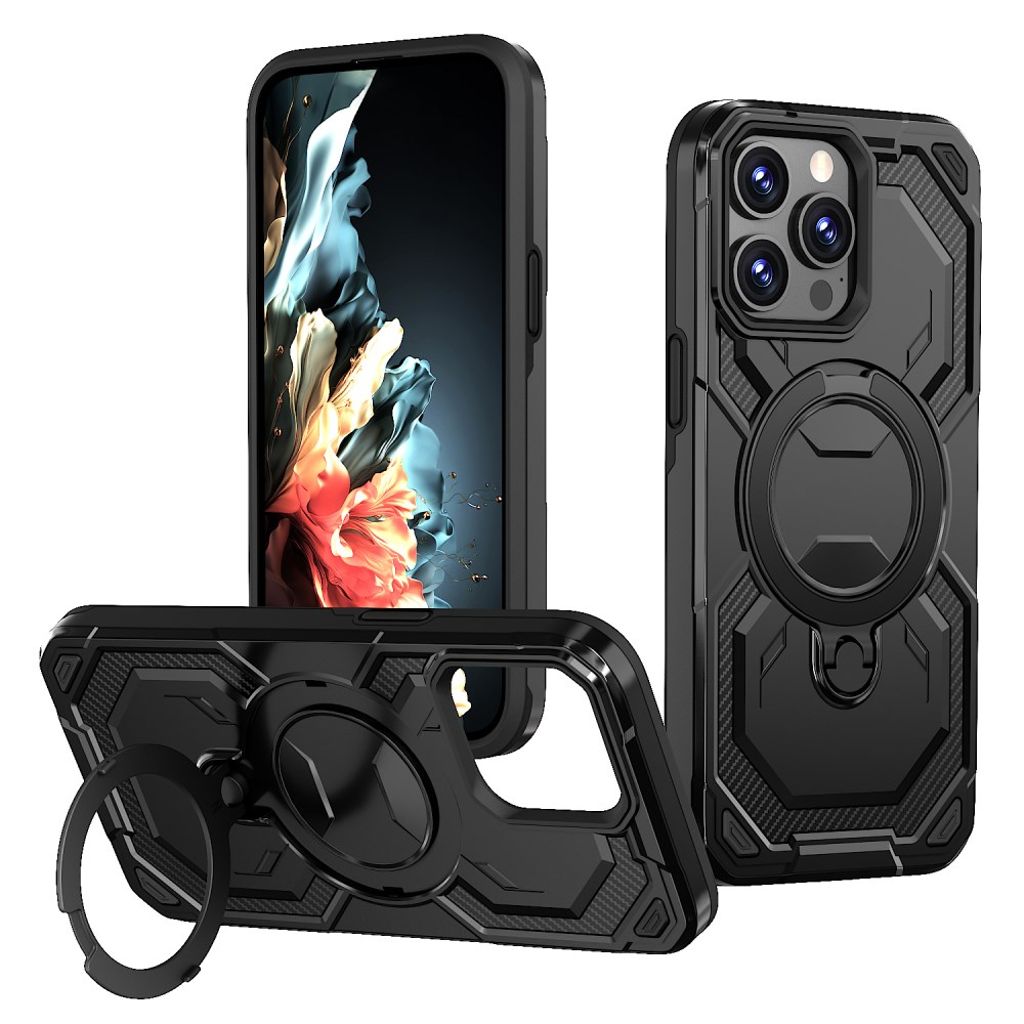 IPhone 13 Pro Max magnetiskt Ring stöd skal – svart