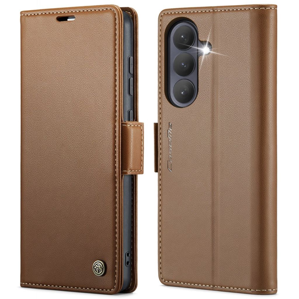 CASEME Samsung Galaxy S26 023 Series RFID Blocking plånboksfodral – brun