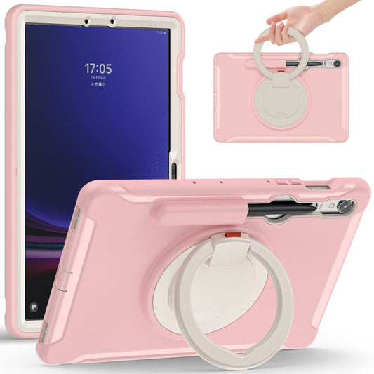 Samsung Galaxy Tab S9 FE / S10 FE etc. skal med pen compartment - Cherry Blossoms rosa