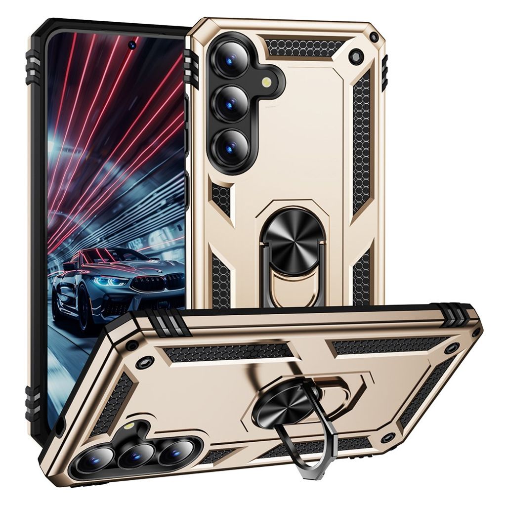 Samsung Galaxy S25 FE skal with stativ – guld