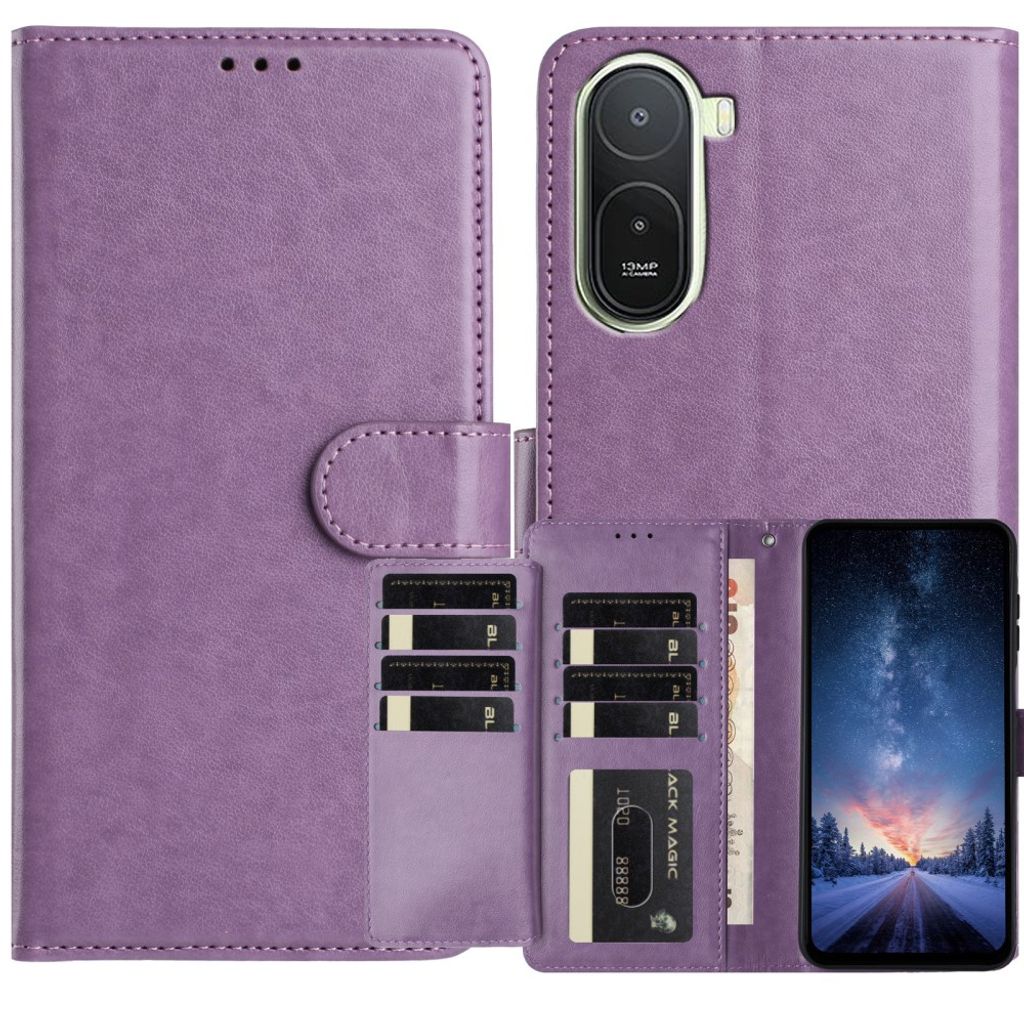 Xiaomi Redmi A7 Pro 5G plånboksfodral stativ 8 kortfack PU Leather – lila