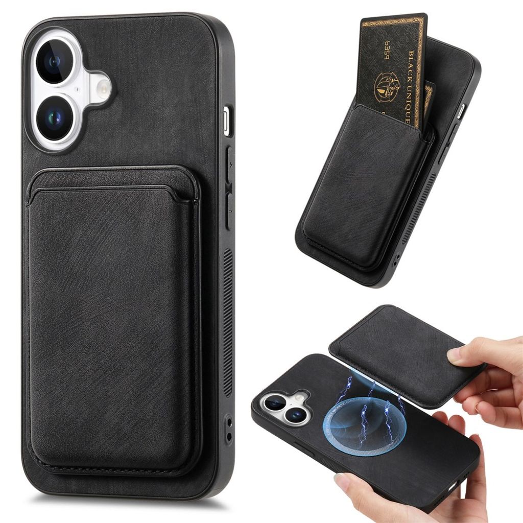 D12 iPhone 16 skal with card holder – svart