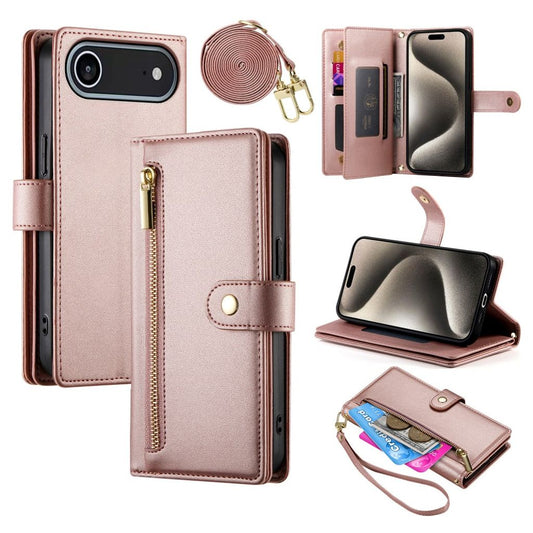 iPhone Air Wallet Cover with Strap - Pink