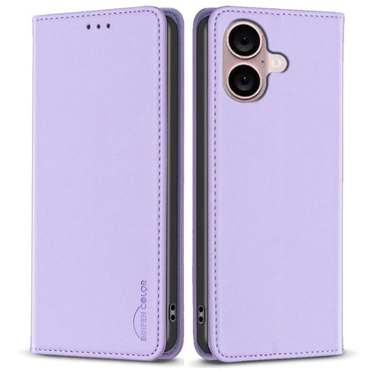 BINFEN COLOR iPhone 16 Plus plånboksfodral Magnetic Closure - lila