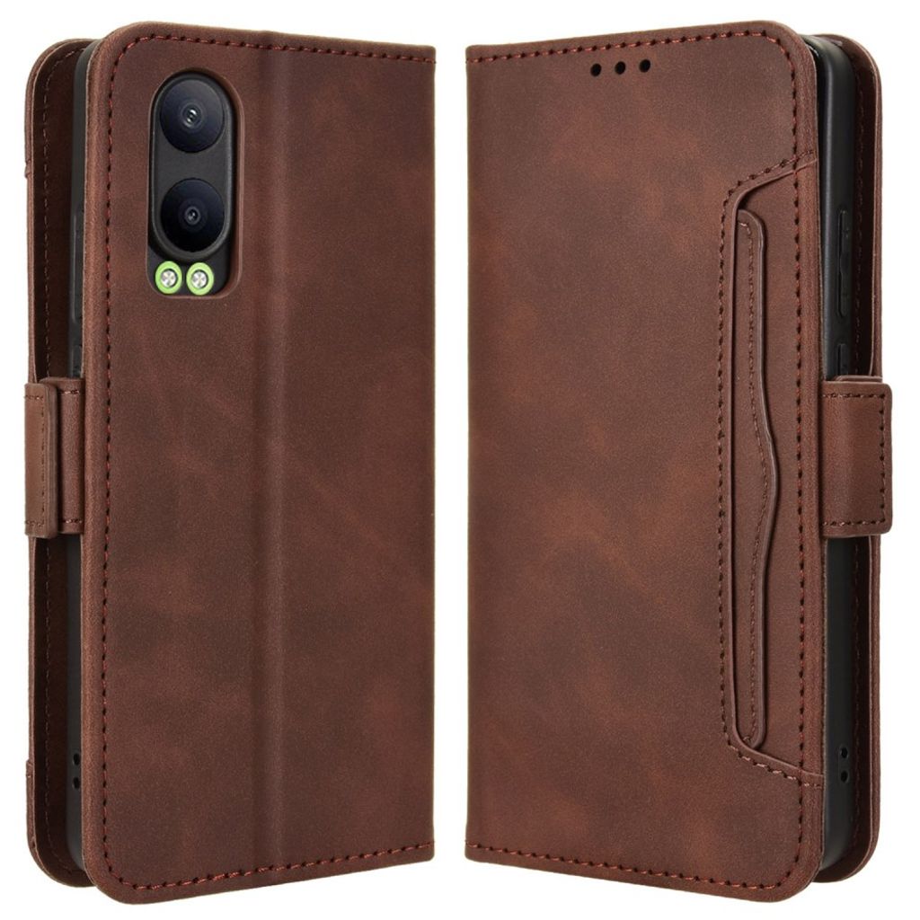 OnePlus Nord CE4 Lite 5G / Oppo K12x 5G plånboksfodral with extra card holder – brun