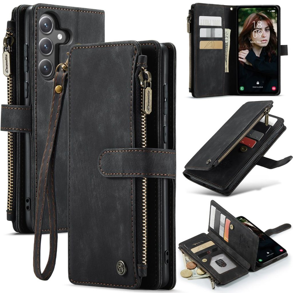 CASEME Samsung Galaxy S25 FE fodral with stativ – svart