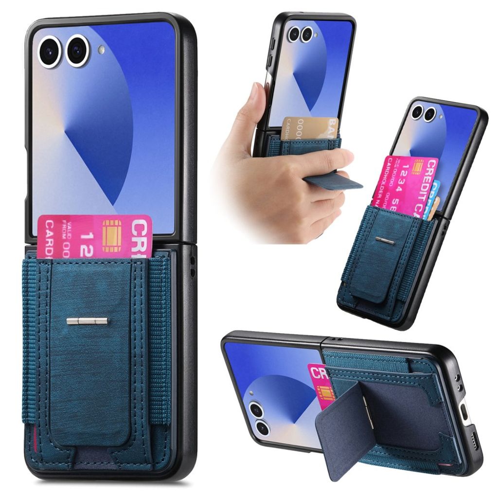 Samsung Galaxy Z Flip7 5G skal with Card Holder – blå