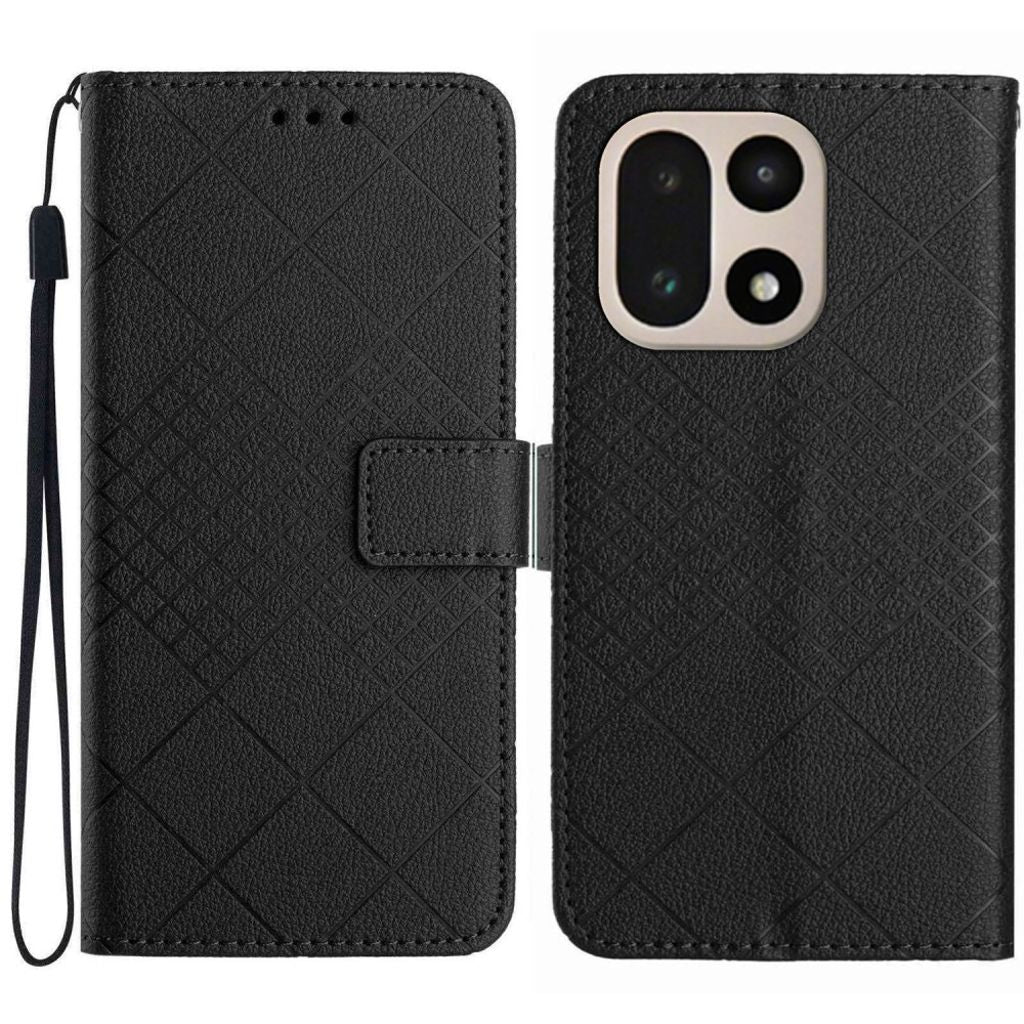 OnePlus 15 5G plånboksfodral with Carrying strap – svart