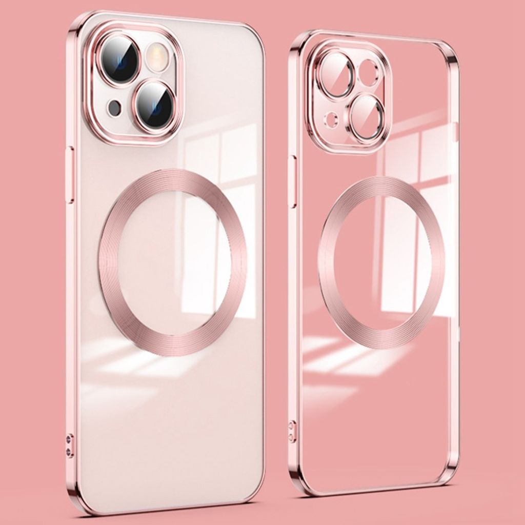 IPhone 14 MagSafe skal with Lens Protector – roséguld