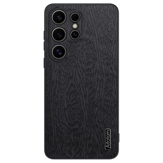 Samsung Galaxy S25 Ultra Casewith Wood Texture - Black