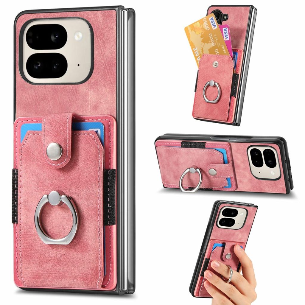 Google Pixel 9 Pro Fold 5G skal with stativ - rosa