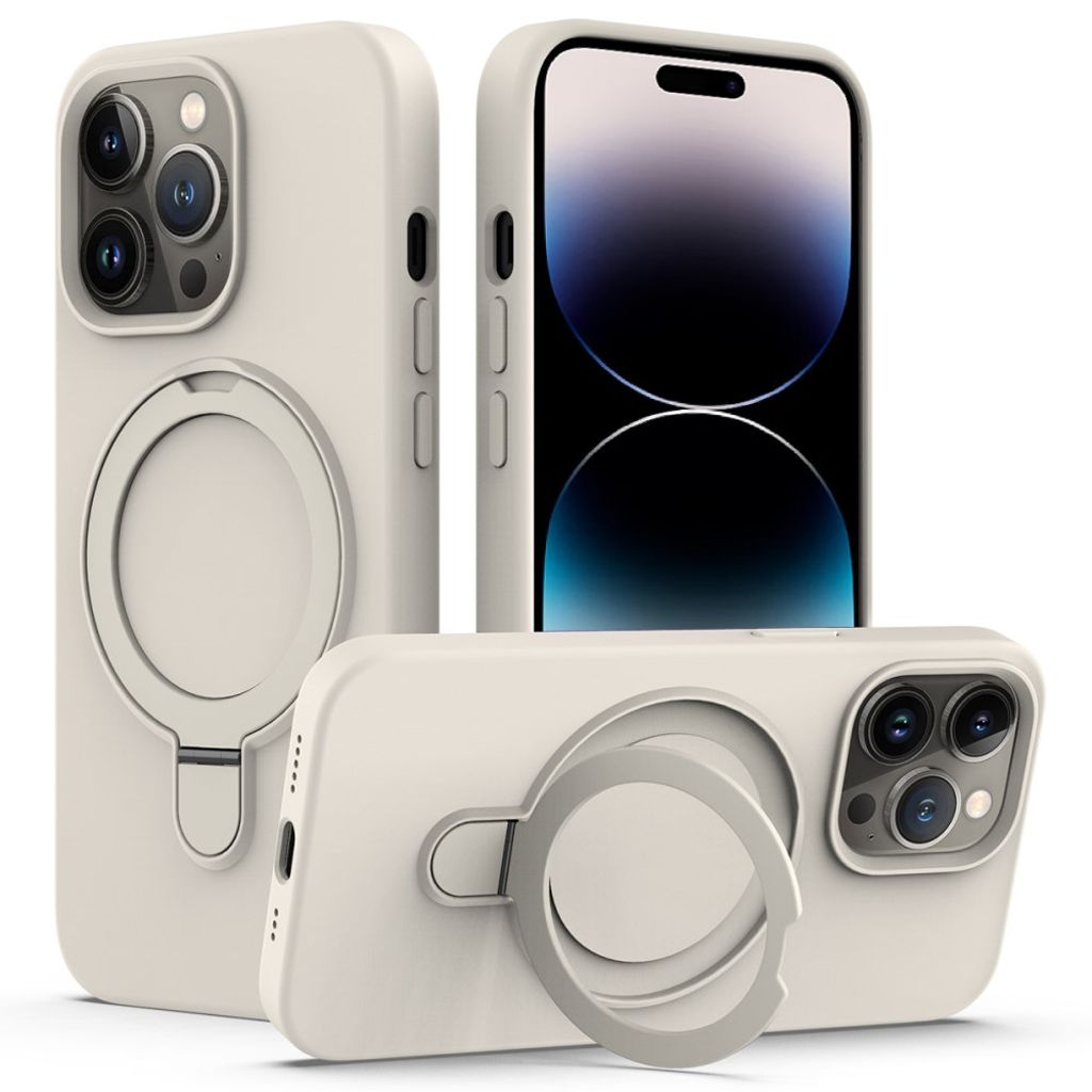 IPhone 14 Pro MagSafe skal with Ring stativ – Antique vit
