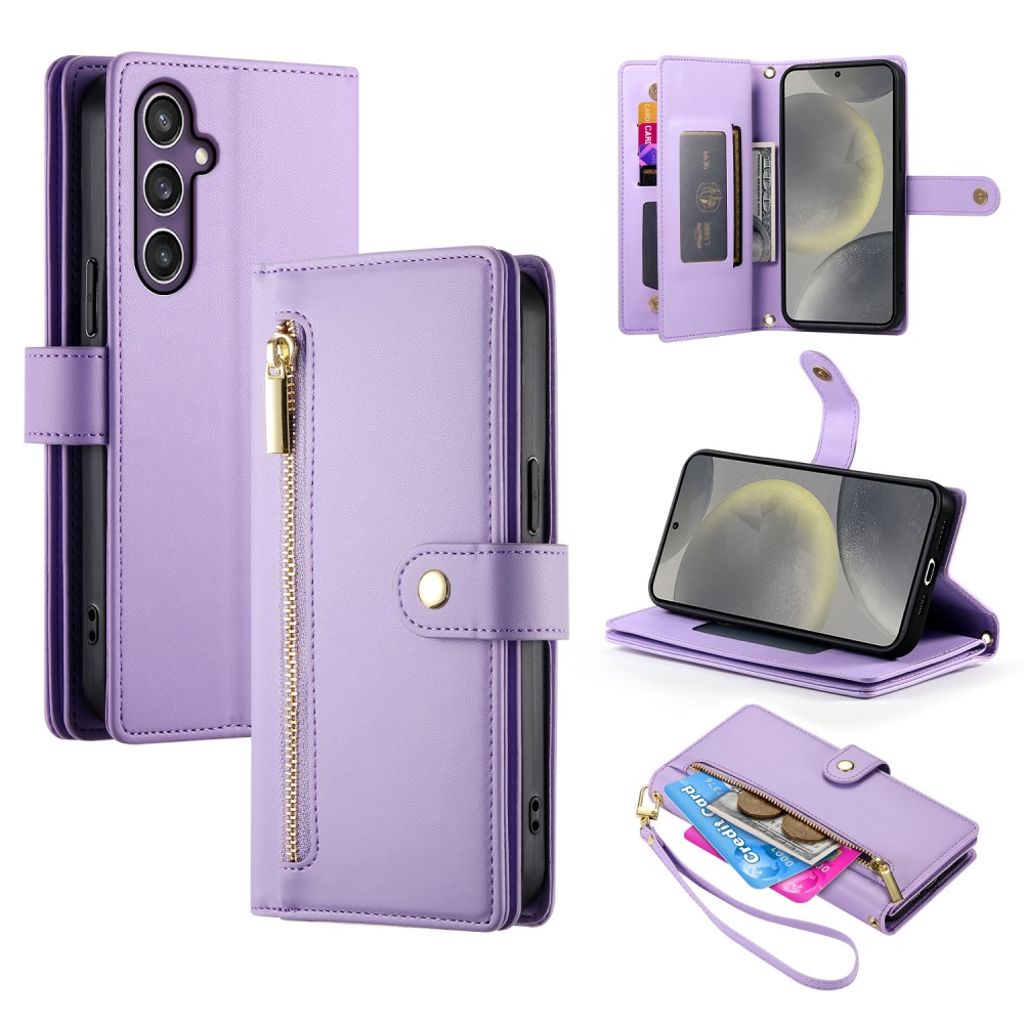 Samsung Galaxy S25 plånboksfodral with Strap - lila