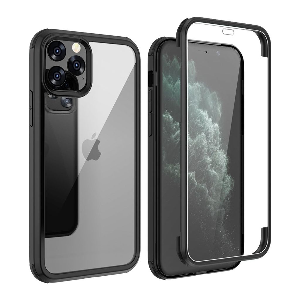 iPhone 11 Pro Max -kuori näytönsuojalla - musta