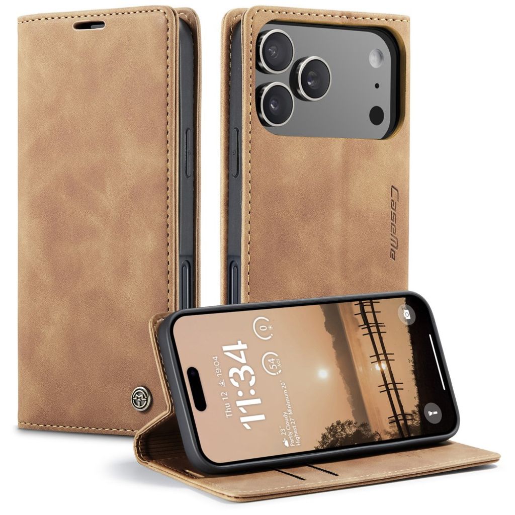 CASEME iPhone 17 Pro Max Wallet Cover with Card Slots - Brown