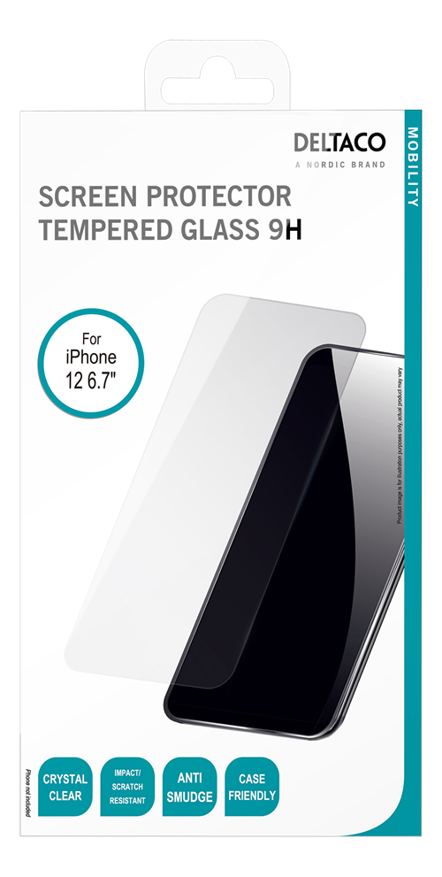 Skärmskydd för Apple iPhone 12 Pro Max, 2.5D härdat glas, 9H hårdhet