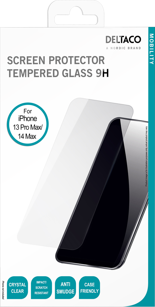 Skärmskydd för Apple iPhone 14 Plus/13 Pro Max, 2.5D härdat glas, 9H hårdhet