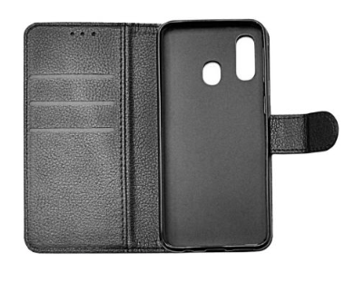 Samsung Galaxy A40 Plånboksfodral med Stativ - Svart