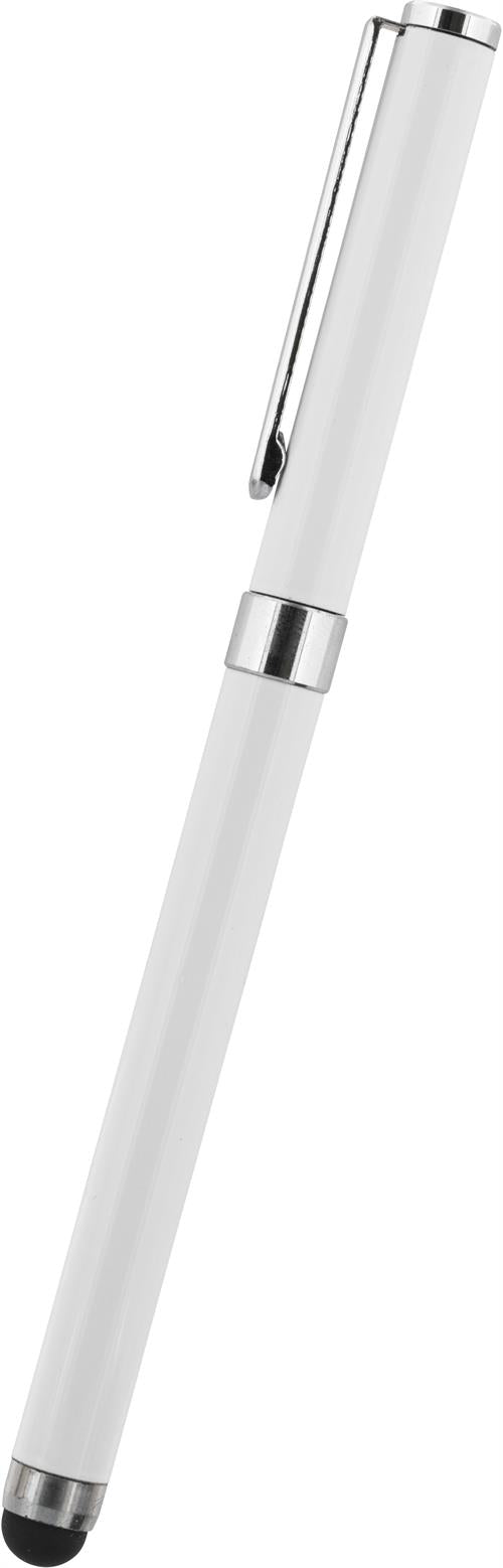 Penna för touchskärmar, kulspetspenna med svart bläck, vit